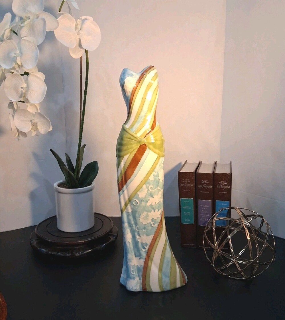 Ceramic Gown Figure 'Benaya' Art Ceramics Gown/Vase By:Jan Poynter Signed/Dated